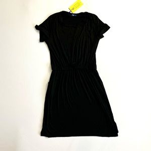 Simier Fariry Women's Summer Pockets Knee Length Dress, Black, size L